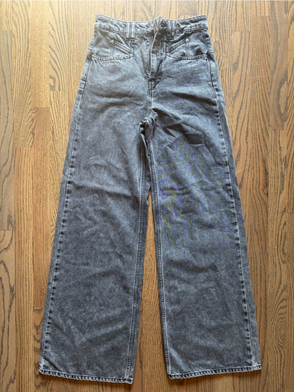 Isabel Marant Lemony Washed Black Straight Leg Jeans